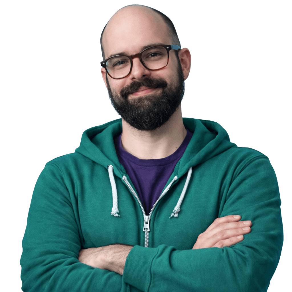 Retrato editorial em pixel art de Daniel Moraes.